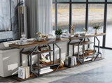 4-Tier Large Vintage Console Table Ultra Long Entryway Sofa Storage Table Hallwa V767-JJ-XZ1717