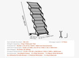 Brochure Display Rack, Foldable 5 Pockets Literature Display Stand, Movable Floor Standing V952-WJZSXLDSDZJLCN4PI001V0