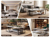 Artiss Coffee Table 100cm Faux Marble Finish Center Table 2-Tier Storage White&Black FUR-T-COF-02-WHGD