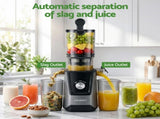 DEVANTI Slow Juicer Cold Press 200W for Fruit Vegetable Juice SJ-C-046-BK