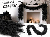 Clearance! Black Garland Artificial Norfolk Pine Garland Halloween Garlands Faux Garland for Table V1366-AZ2-W-24701