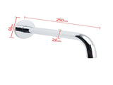 Polisehd Chrome Round 250mm Long Water Filler Spout Bath Tub Wall Mounted Outlet V1233-SP60525CR