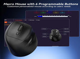 SOLAKAKA SM520 Tri-Mode Vertical Ergonomic Mouse, 24000 DPI Programmable Wireless Vertical V1300-SM520-BLACK