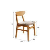 Dining Chairs Kitchen Chair Natural Wood Linen Fabric Cafe Lounge Chairs V488-CR-WDW