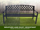 Wallaroo Steel Outdoor Garden Bench - Diamond GDB-JOY-221