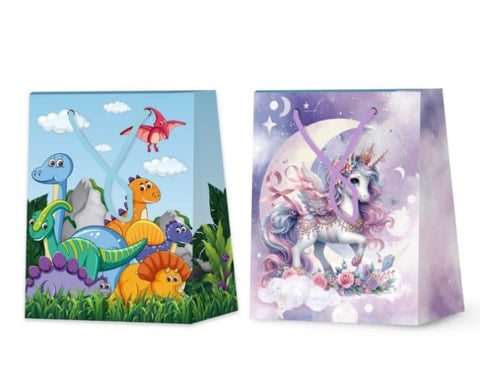 bulk 24 Jumbo Dinosaur & Unicorn Gift Bag 2 Assort 72cm V637-WRP37051