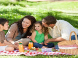 Country Style Wicker Picnic Basket Camping Basket with Lid Handle and Liners for Picnics Party V1294-YM0901-10121551