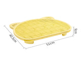 Yellow Elevated Cat Litter Trapping Mat - Dual-Layer Scatter Control Tray with Grate V888-ELOSUNG33925
