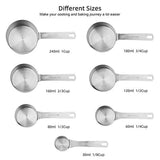 Measuring Cups and Spoons Set of 15 Pcs,7 Stainless Steel Stackable Heavy Measuring Cups,8 Measuring V1369-AZ3-W-22184