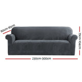 Artiss Sofa Cover Couch Covers 4 Seater Velvet Grey SCOVER-VEL-4-GY