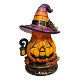Clearance Halloween Pumpkin Witch Hat LED Night Light, Resin USB Powered Warm Glow Decor Lamp, V1369-AZ3-W-24103