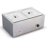 SOGA Stainless Steel 2 X 1/2 GN Pan Electric Bain-Marie Food Warmer with Lid FOODWARMER740