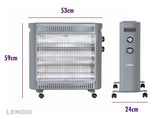 2200W Quartz Infrared Radiant Heater with Adjustable Thermostat and 2 Power Settings V196-H220