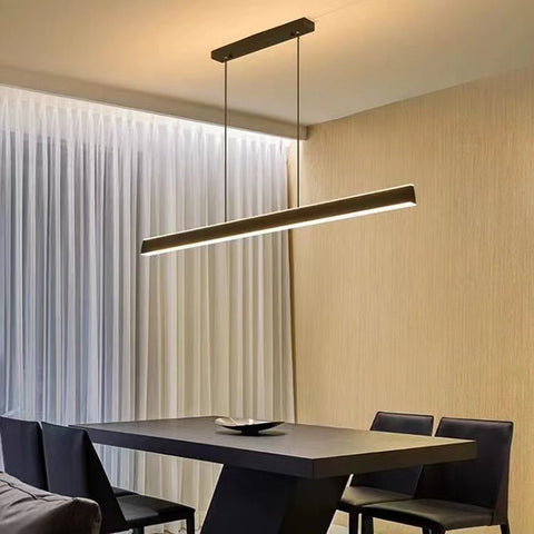 Modern Minimalist Trapezoid Pendant Light Adjustable LED Bar Light Black V255-L-18898-B