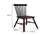 Levede 6x Dining Chairs Kitchen Winsor Black CH1035-2-BKX3