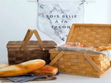 France Style Picnic Basket Bread Baskets Hiking Storage Box Cake Table Decorating Food Photography V1369-AZ3-W-11936