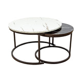 Coffee Table Round Marble Design Nesting Side Furniture V63-921091