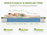 BedStory Queen 30cm Hybrid Mattress Cooling Gel Memory Foam 5 Zone Pocket Spring Bed Temperature XFGH-MA-D-PC-30-Q-WH