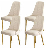 VELLUTO Golden Frame Mid Century Modern Dining Chair Faux Leather Side Chair Upholstered Dining V255-VE-926H-IVORY