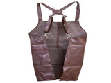 Pierre Cardin Professional Leather Apron Butcher Woodwork Hairdressing Barber Chef - Brown V563-PC3432-BROWN