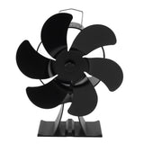 Black 6 Blade Heat Powered Stove Fan Thermodynamically Driven Fireplace Fan for Heat Dissipation V1294-YM0706-3114230098611
