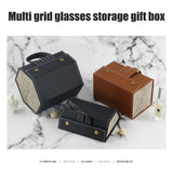 Multi Slot Sunglasses Organizer Foldable Glasses Jewelry Storage Box Portable PU Leather Eyeglasses V1294-YM0715-10328168