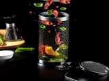 2 Pieces Stainless Steel 304 BBQ Grill Baskets, Cylindrical Mesh Barbecue Cages for Smokers, Kitchen V1189-LC-HW-00030