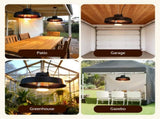 Devanti 2000W Outdoor Electric Patio Heater Ceiling Mount with LED Light Remote RHP-CEH6-2000W-BK