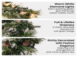 Christabelle 2.7m Christmas Garland with LED Lights Glittery Snow Bristle Tree Decoration Ornam 112_NATGB102