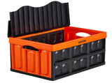 Plastic Collapsible Storage Bins with Lids, 45L 3Packs, Stackable Folding Storage Crates with V952-KZDSLCWXCHS4PZD9O001V0