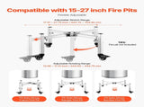 Fire Pit Stand, 38-68.6 cm Adjustable Stretch with 4 Casters, Firepit Stand for Solo Stove Bonfire V952-HKZJXXFG1527AIXIG001V0