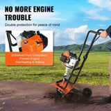 Tiller Cultivator Gas Powered, 31CC 4-Stroke Garden Cultivator, Tiller with 4 Steel Adjustable Front V952-RYGYJ31CCSCC2310JV0