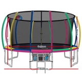 Everfit 16FT Trampoline for Kids w/ Ladder Enclosure Safety Net Rebounder Colors TRAMPO-C-C16-MC-ABC