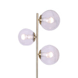 Sarantino 3-Light Gold Metal Floor Lamp with Glass Shades LMP-MLM-50320