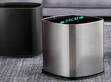 12L Rectangular Trash Can Lidless Living Room Kitchen Office Stainless Steel Dustbin Trash Can V1294-YM0703-3118230032011