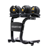 48KG Powertrain Adjustable Dumbbell Set With Stand - Gold DMB-BF1-024-2S-GD