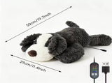 USB Heated Plush Dog Pillow Soft Warm Stuffed Animal for Cozy Snuggling, Body Warmth & Relaxation V1341-ZY-FMLF6XEF-LIGHTGREYSCHNAUZER