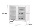 Levede Storage Cabinet Steel Kitchen White CH1073-WH