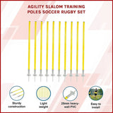 Agility Slalom Training Poles Soccer Rugby Set V63-798667