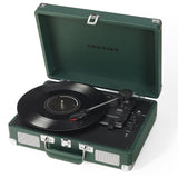 Crosley Cruiser Bluetooth Portable Turntable - Emerald Green Bundled Crosley Record Storage V398-CR8005FSS-EM4