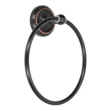 Bathroom Towel Ring Brass Wall Mounted Antique Towel Holder Toilet Towel Rack Black Twisted Pattern V1294-YM0626-3112220088611