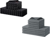 Homaxy Towels and Dishcloths Set, 12 x 12 and 13 x 28 Inches, Set of 8 Bulk Cotton Terry V1258-DP02-F-128