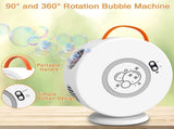Bubble Machine for Kids Toddlers,Automatic Bubble Blower Rechargeable, 90&deg 360&deg Auto Rotatable V1192-AZ-W-2750