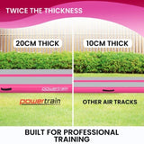 Powertrain Airtrack 20cm Thick 6m x 1m Inflatable Gymnastics Tumbling Mat Air Track - Pink IFM-XBO-006-PK