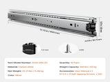 Drawer Slides, 18 inch, 10 Pairs Full Extension Ball Bearing Cabinet Rails, 100 LB Load Capacity V952-CZCJCTDG100LPFFRWV0