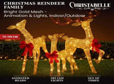 Christabelle 3 Reindeer Family Christmas Light Up Display 1.25m Gold Mesh Animated Outdoor Indo 112_SHE206