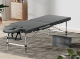 Zenses Massage Table 55cm Portable 2 Fold Aluminium Beauty Bed Grey MT-ALUM-2FOLD-GR-55