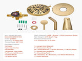 Tub and Shower Faucet Set, Complete with 127 mm Rainfall Shower Head and Bathtub Spout, 8-Setting V952-YGHLLTZHHWHWLKQ5W001V0