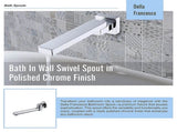 Bath In Wall Swivel Spout in Polished Chrome Finish V63-848061