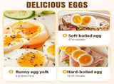 Electric Egg Boiler - Egg Boiler 6 Eggs - Made of Stainless Steel - Intelligent Steamer with V1188-ZXY-10441